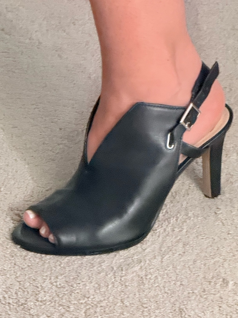 Vince Camuto Black Leather Mules